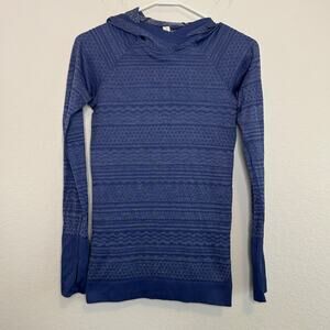 Lululemon Rest Less Hoodie Blue White Sz 4